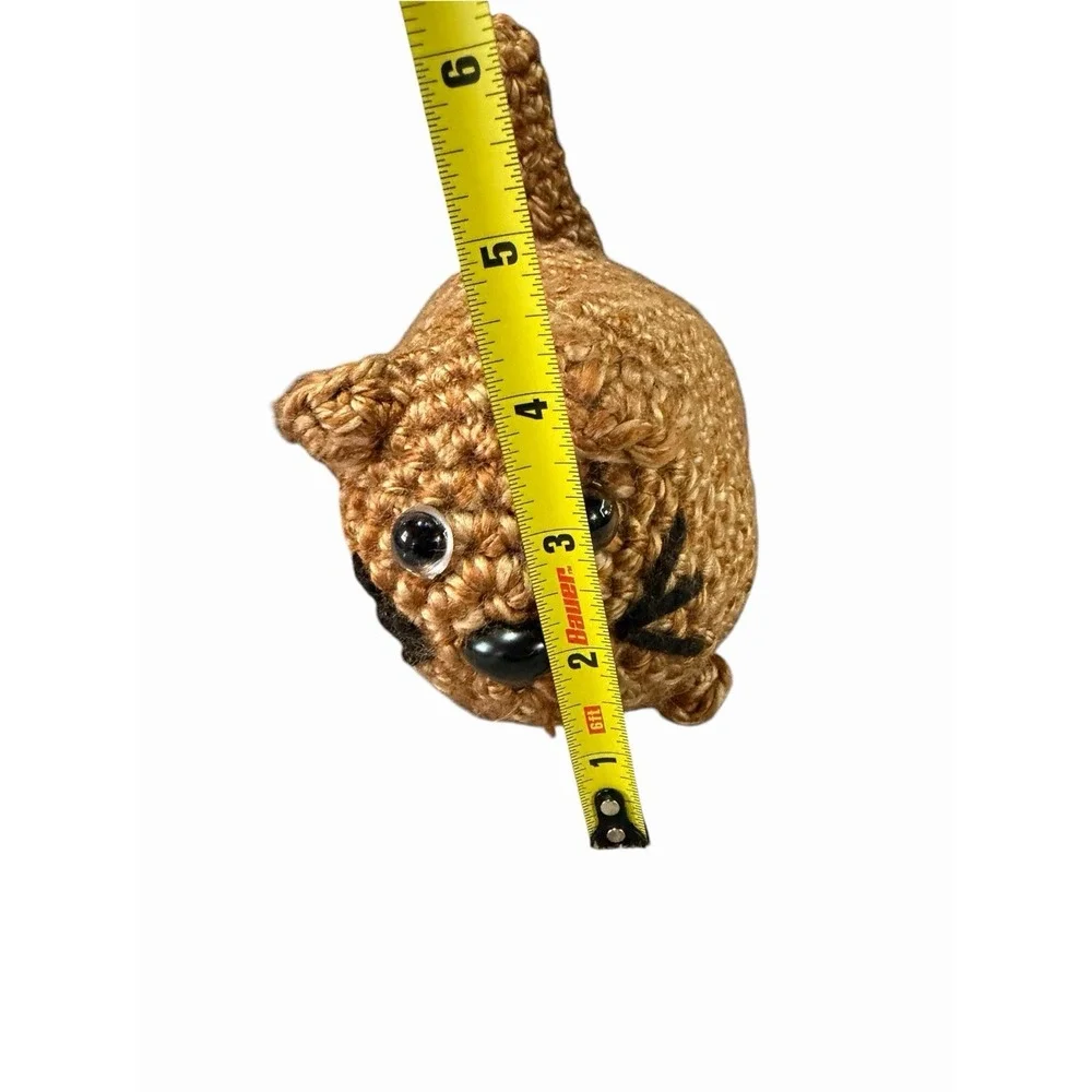 New Handmade Crochet Plushie Cat Kitten brown orange